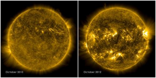 ͼΪ2010̫ƽʱͼƬͼΪ2012̫ΪԾʱͼƬ(ͼƬԴNASA)