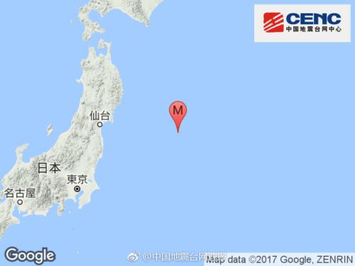 日本本州東岸海域發生6.0級地震 震源深度10千米