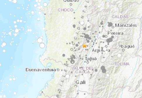 哥伦比亚发生6.1级地震 未传出伤亡或损害灾情