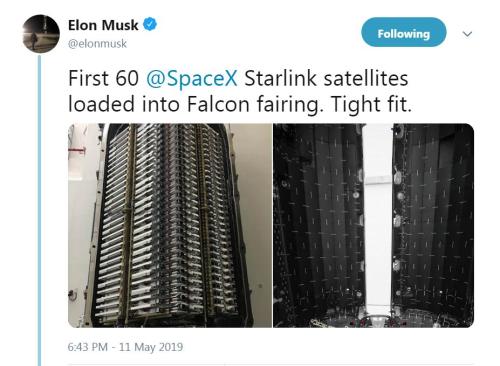 SpaceX互联网高速卫星首露面 马斯克公开照片(图)