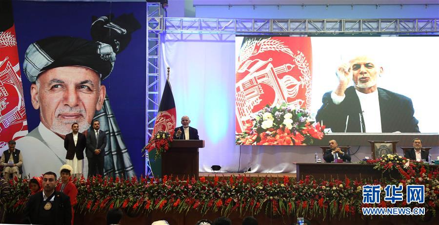 阿富汗总统加尼出席竞选活动