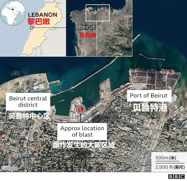 黎巴嫩爆炸区地图曝光！医院人满为患大量建筑受损(图)