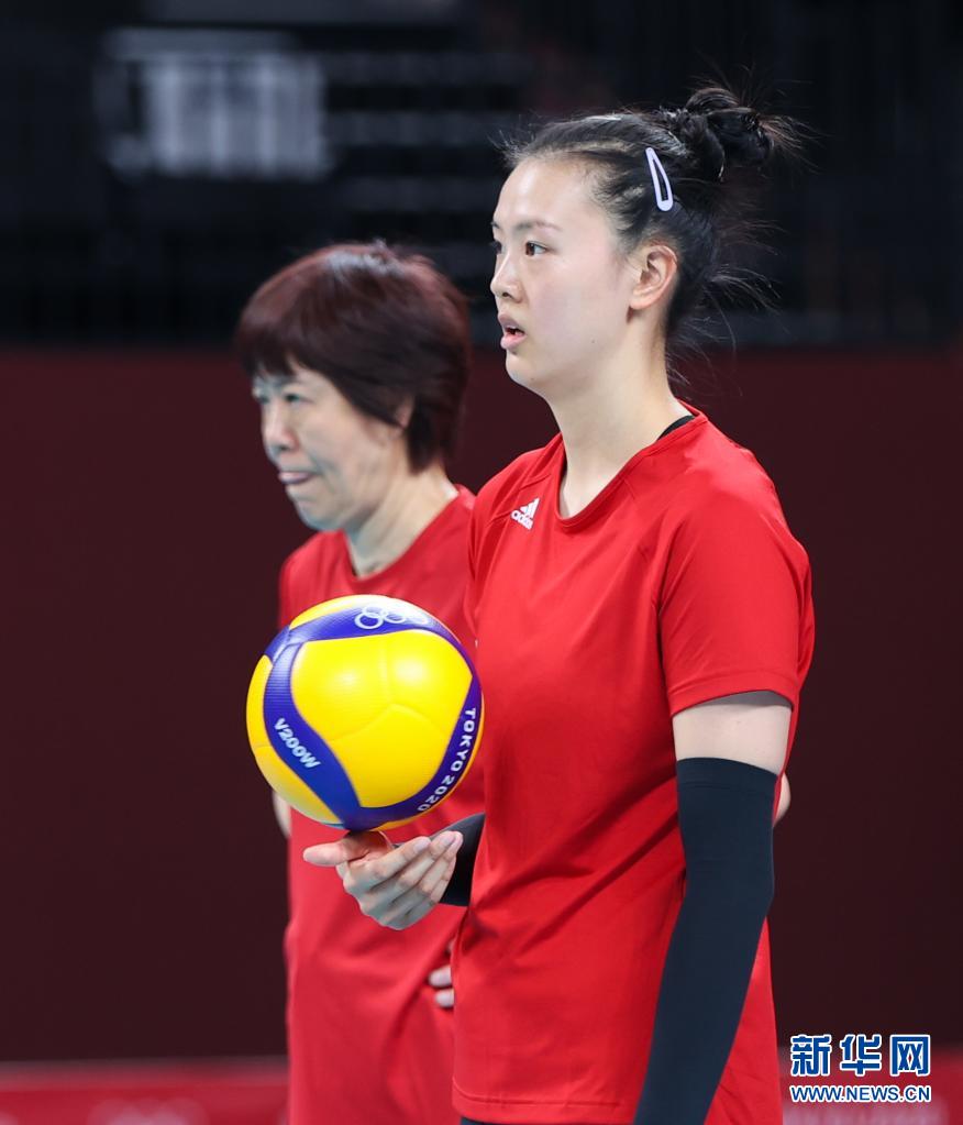 中国女排赛前训练