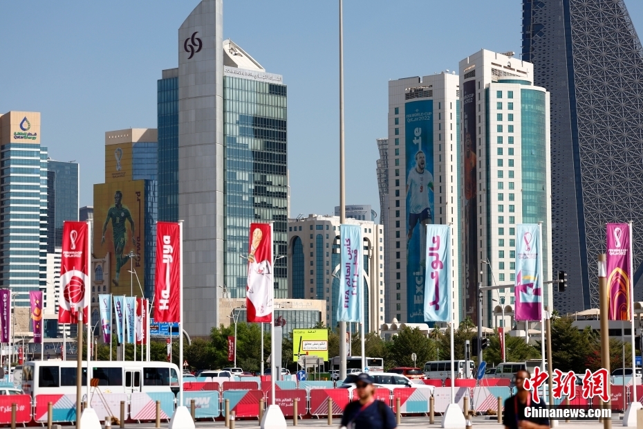 卡塔尔多哈街头世界杯氛围浓厚