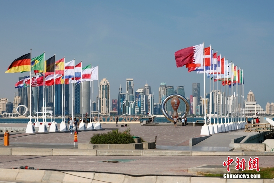 卡塔尔多哈街头世界杯氛围浓厚