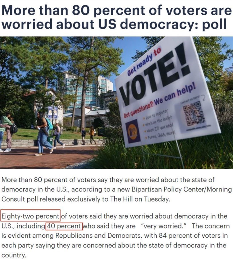 “乱象与分裂正在加速美国民主的衰败！”