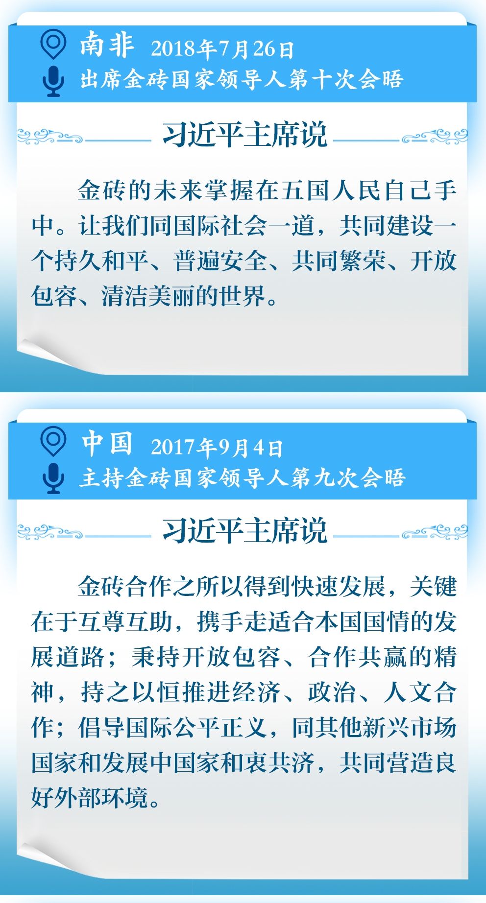 学习新语｜11次主持或出席金砖国家领导人会晤，习近平主席这样谈金砖精神