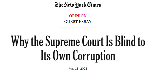美媒：美国最高法院对自己的腐败“视而不见”