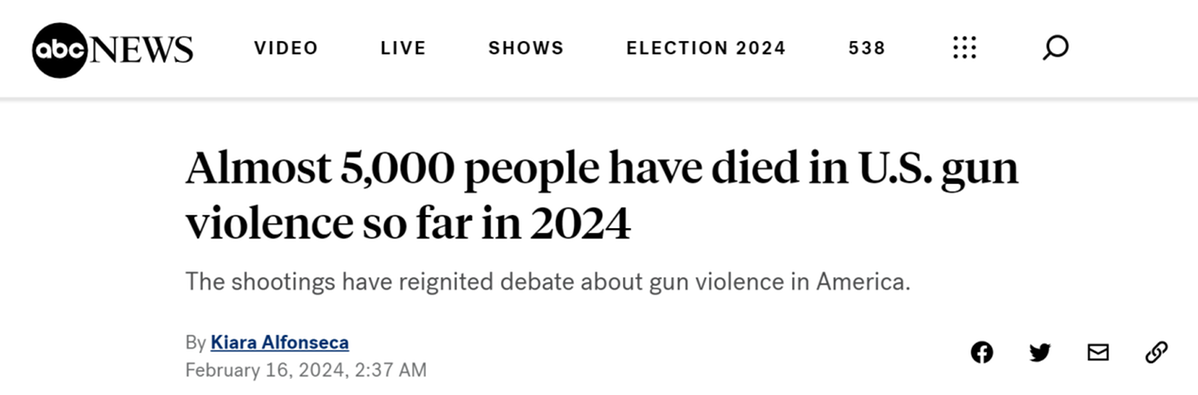 【世界说】美国今年各类枪支暴力已致近5000人死亡！控枪组织再度呼吁采取措施制止这场“美式悲剧”