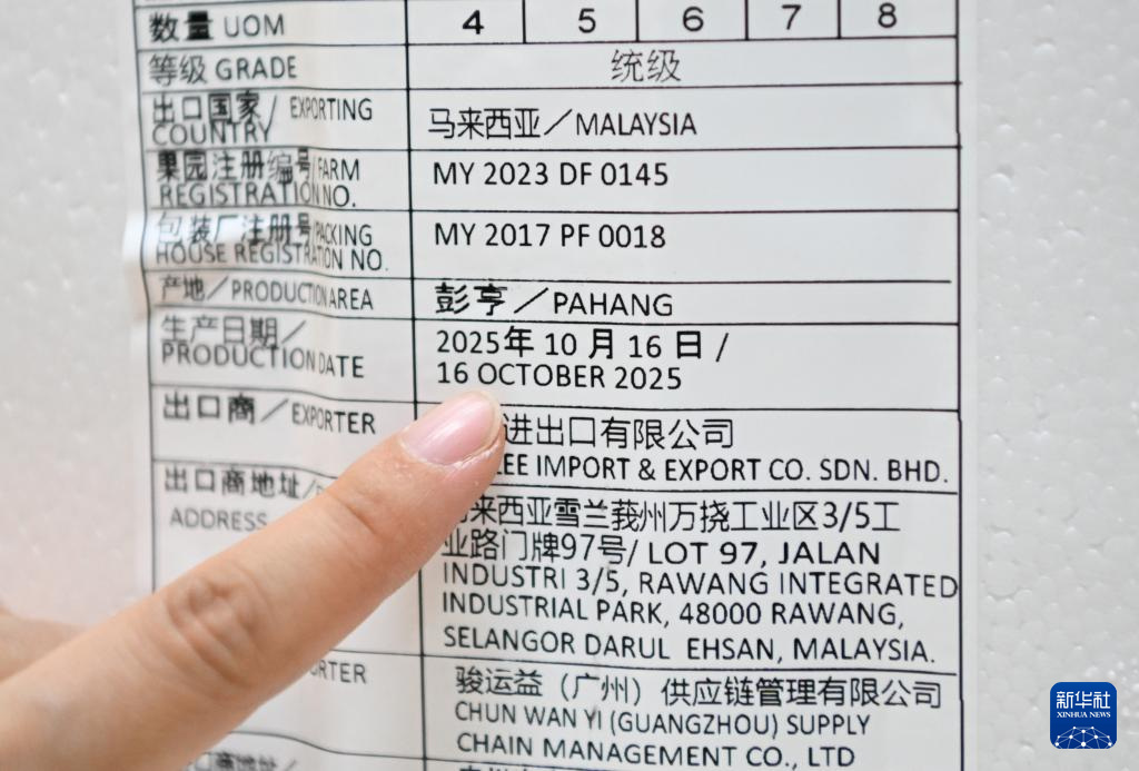 镜头连中外丨从马来西亚到中国：榴莲36小时“抢鲜”送