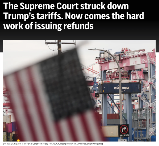 北美观察丨被判征税“越权”后：关税退款这笔账 白宫怎么算