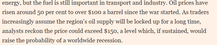 全球媒体聚焦︱英媒:美以对伊战争正给全球经济留下创伤